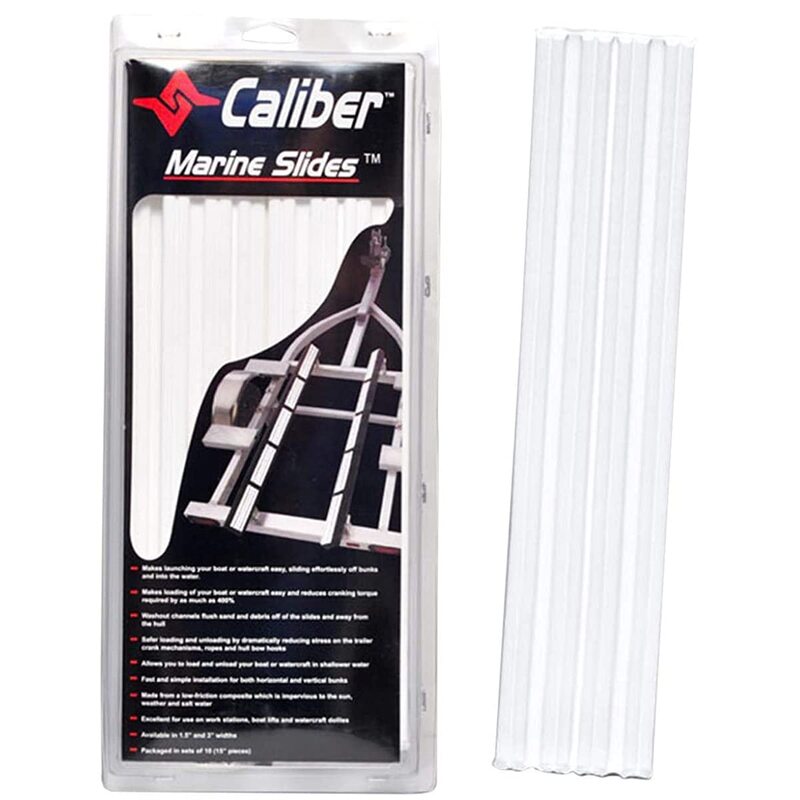 Caliber Marine Trailer Bunk Slides 23011, 3 x 15 inch, 10-Pack, White 3" x 15"