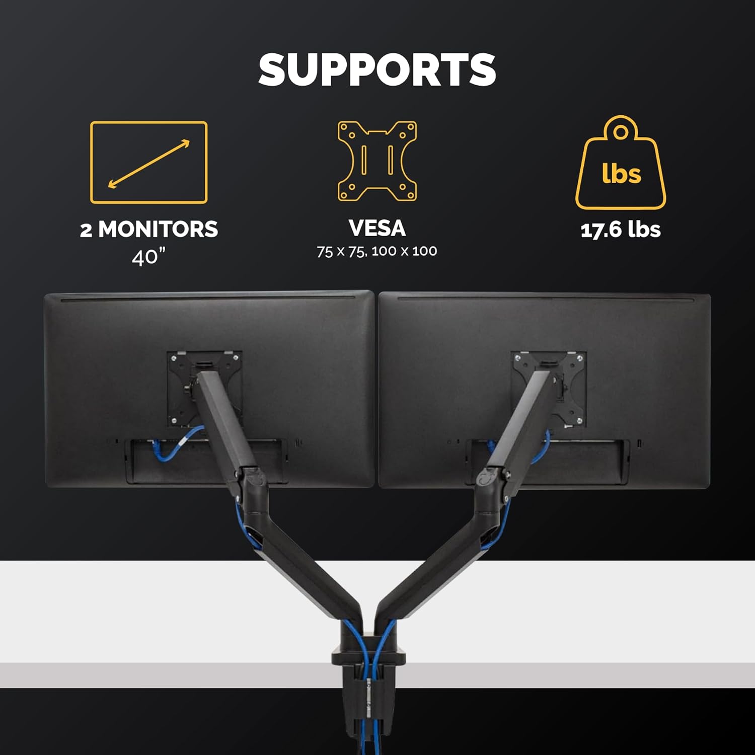 Fellowes Platinum Series Monitor Arm for 40-Inch Monitors, Full Motion, VESA Mount, USB Ports, Ergonomic