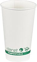 Planet+ 100% Compostable PLA Laminated Hot Cup, 16-Ounce, 1000-Count Case