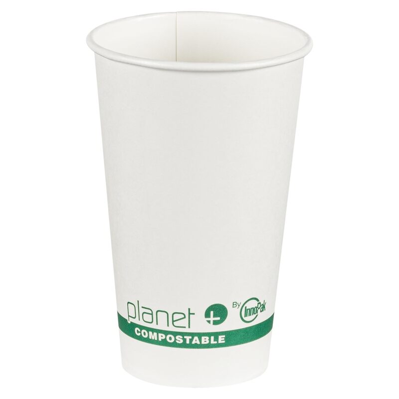 Planet+ 100% Compostable PLA Laminated Hot Cup, 16-Ounce, 1000-Count Case