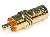Monoprice BNC Female to RCA Male Adaptor - Gold Plated 1 Count (Pack of 1) Adaptor