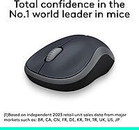 LOGITECH M185 Wireless Mouse, 2.4GHz with USB Nano Receiver, 1000 DPI, Ambidextrous