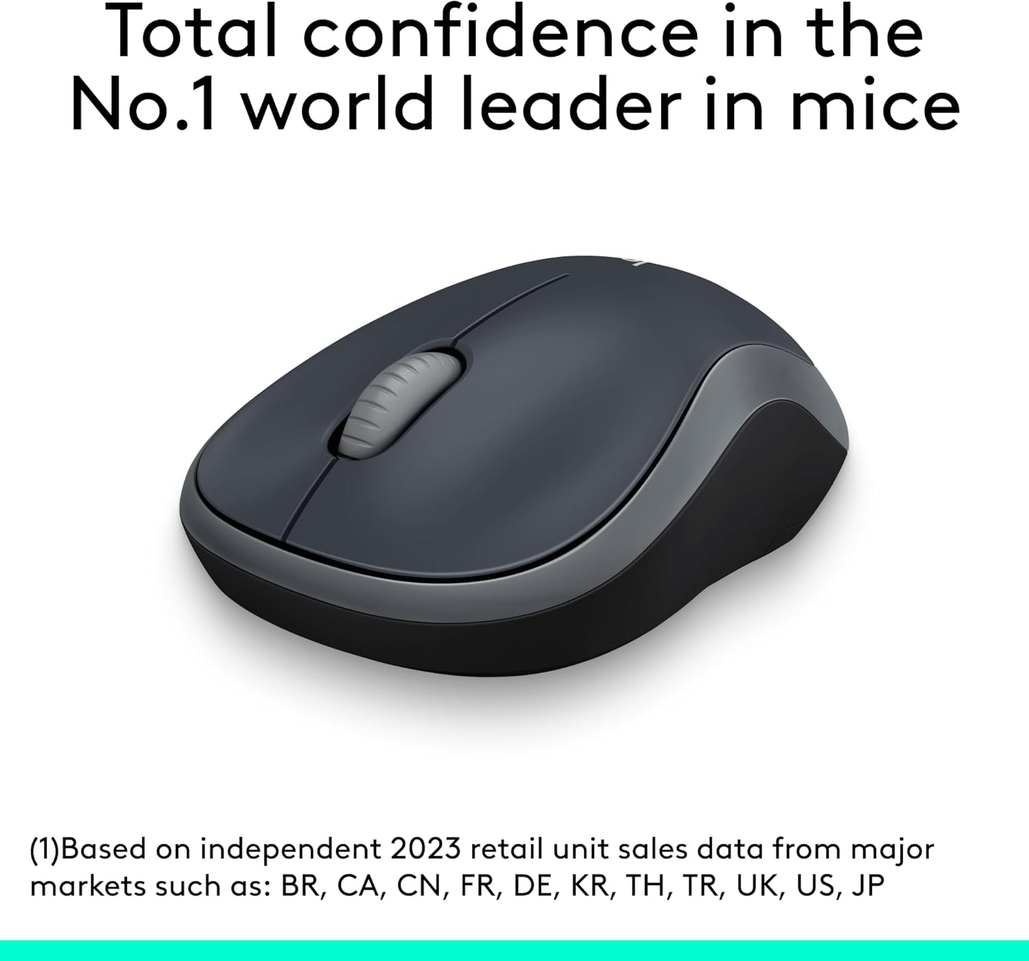 LOGITECH M185 Wireless Mouse, 2.4GHz with USB Nano Receiver, 1000 DPI, Ambidextrous
