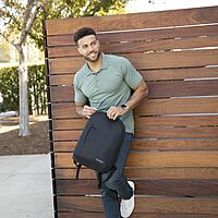 CODi Valore Lightweight 16" Laptop Backpack with Trolley Strap, Water Bottle Pocket, Padded Straps and Back – Black