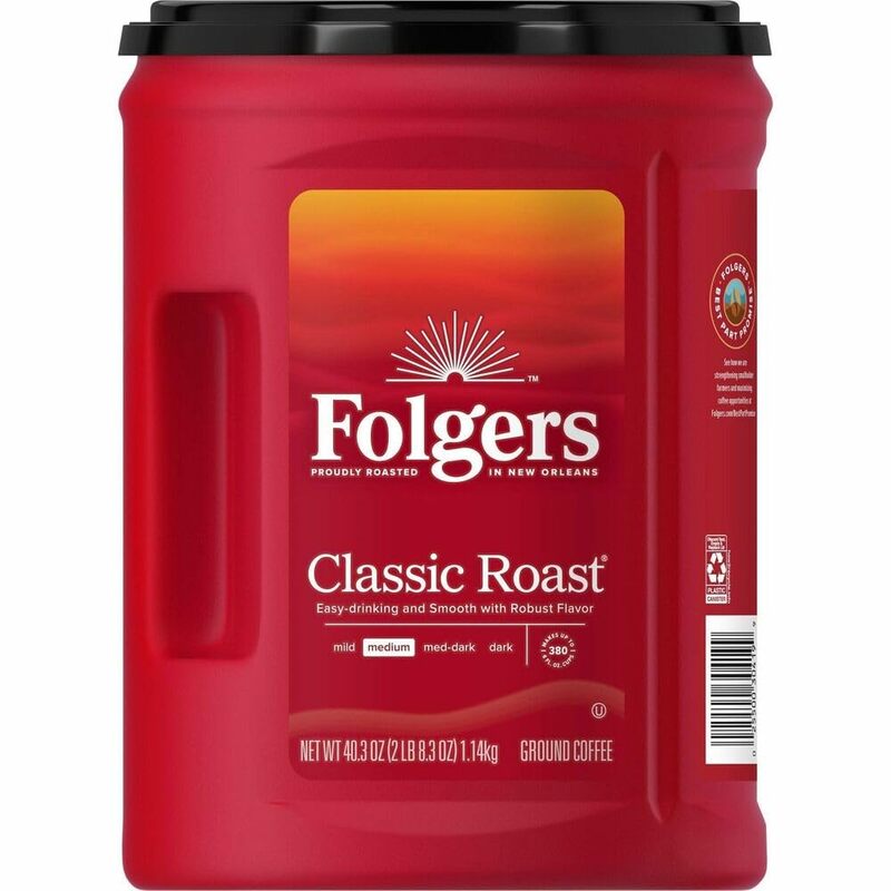 Folgers Classic Roast Ground Coffee, 40.3 oz Canister