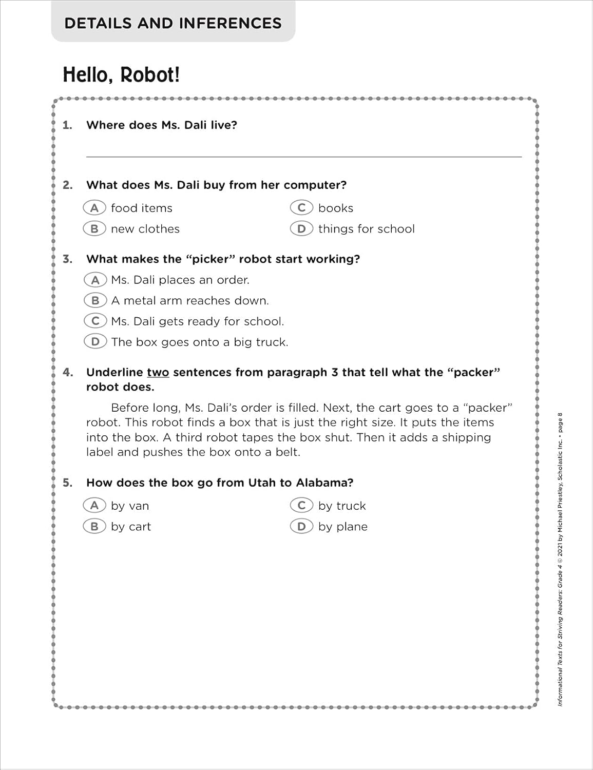 Informational Texts for Striving Readers: Grade 4 (Indian Head)