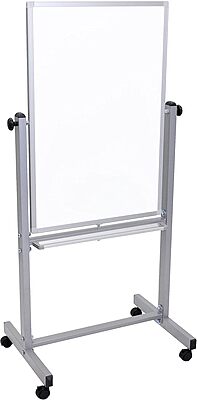 LUXOR Mobile Double-Sided Magnetic Dry Erase Whiteboard with Aluminum Frame and Stand