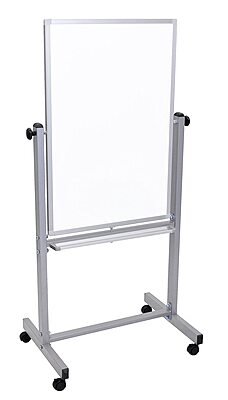 LUXOR Mobile Double-Sided Magnetic Dry Erase Whiteboard with Aluminum Frame and Stand