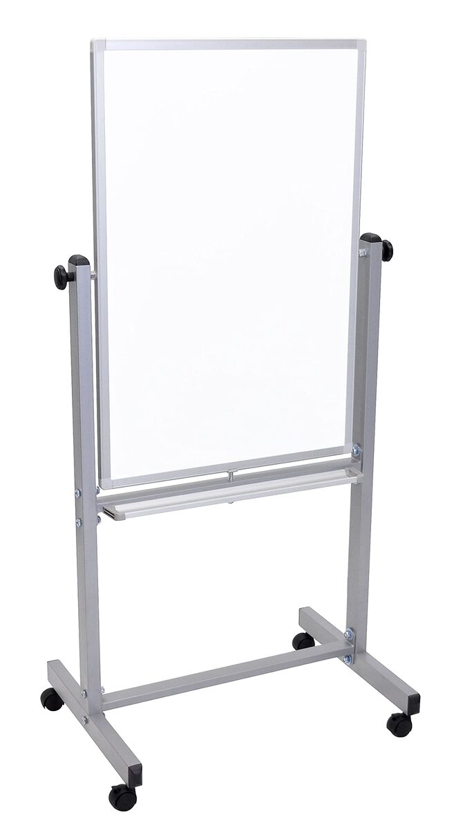 LUXOR Mobile Double-Sided Magnetic Dry Erase Whiteboard with Aluminum Frame and Stand