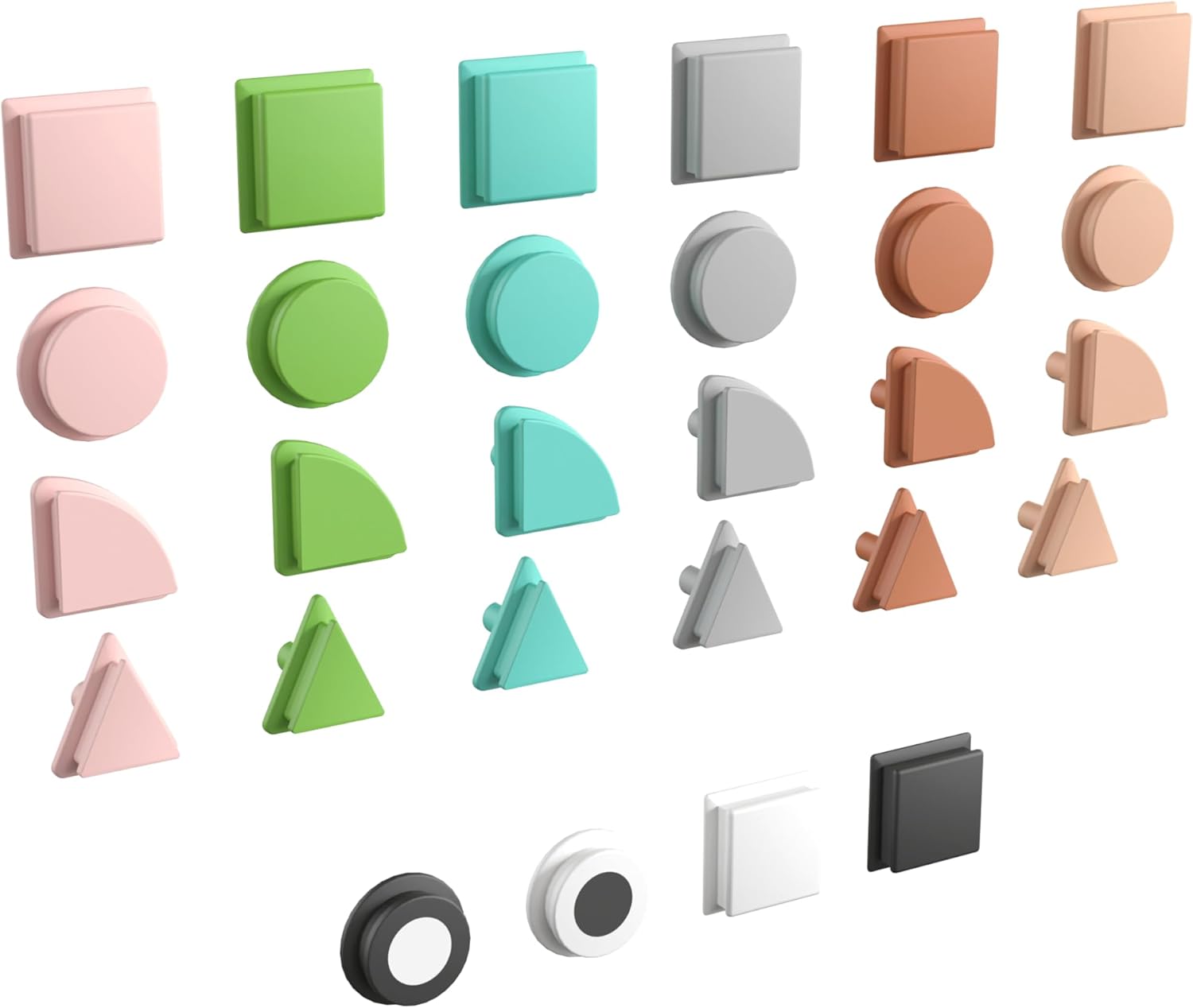 Flash Furniture Bright Beginnings Commercial Grade 256-Piece Shape Set For Modular STEAM Wall Systems, Multicolor Pastel