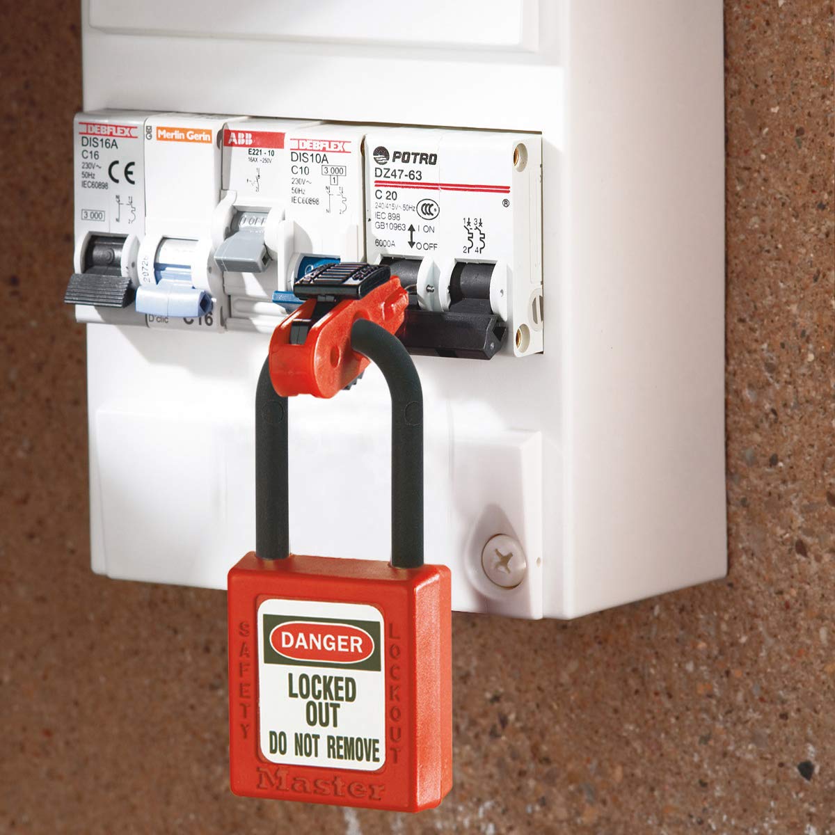 Master Lock S2390 Lockout Tagout Miniature Circuit Breaker Lockout Standard Toggles