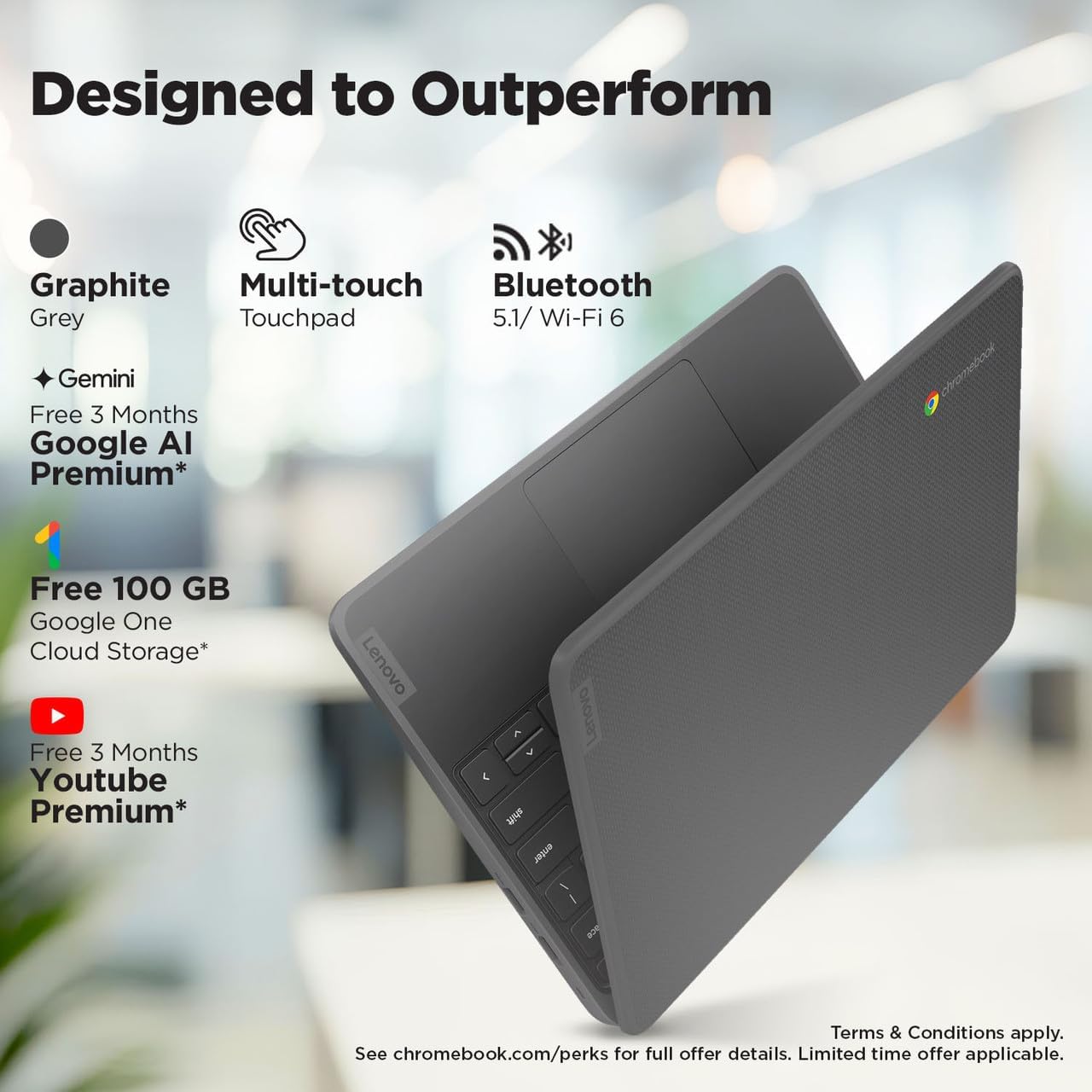 Lenovo 100e Chromebook Gen 4 82W0001FUS 11.6" Chromebook - HD - Octa-core (ARM Cortex A76 + Cortex A55) - 8 GB