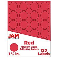 JAM PAPER Circle Label Sticker Seals - 1 2/3 Inch Diameter - 120 Round Labels/Pack