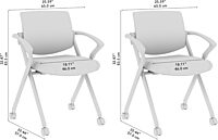 Bush Business Furniture Folding Chairs with Arms - Set of 2, Commercial-Grade Guest Mesh Back Seating for Office, Banquet