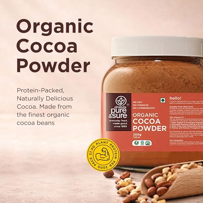 PURE&SURE - ORGANIC COCOA POWDER 200GM
