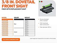 TRUGLO 3/8-Inch Dovetail Front Sight Replacement Fiber Optic Ramp Sight