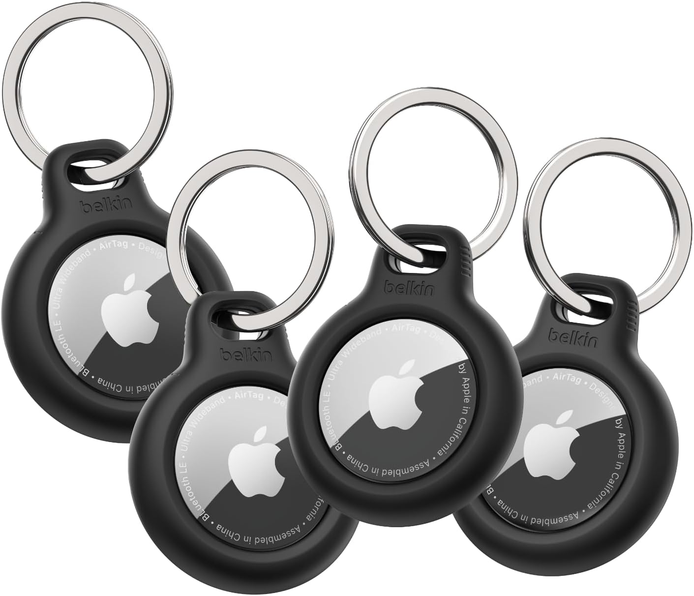 Belkin Apple AirTag Secure Holder with Key Ring - Durable Scratch-Resistant Case with Open Face & Raised Edges