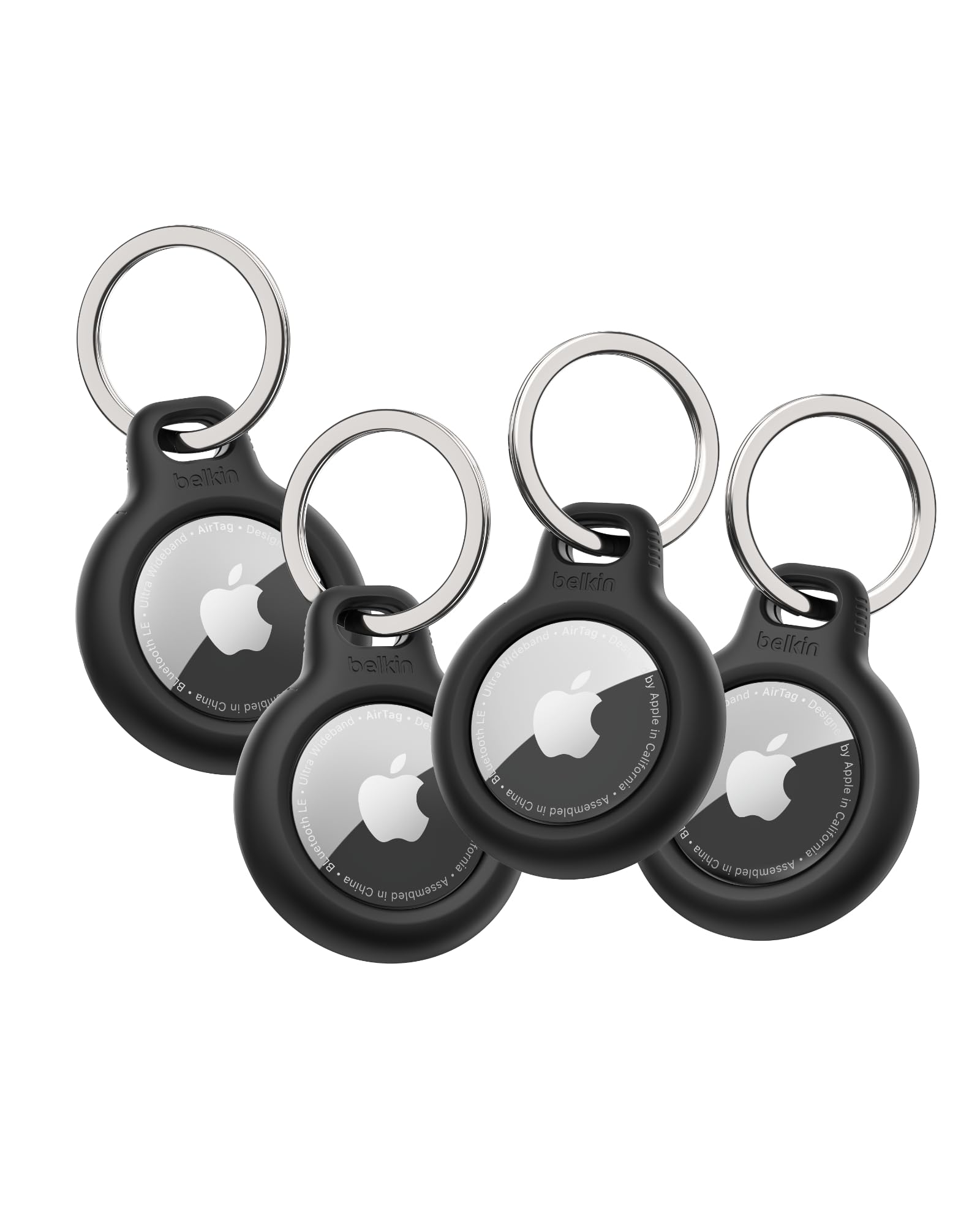 Belkin Apple AirTag Secure Holder with Key Ring - Durable Scratch-Resistant Case with Open Face & Raised Edges