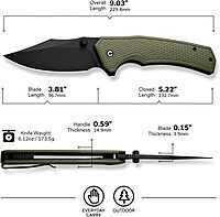 CIVIVI Vexillum Folding Knife for Outdoor and EDC, Flipper Pocket Knife with Thumb Stud Opener