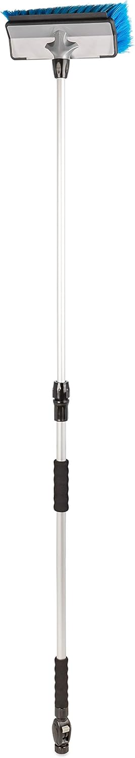 Camco 43633, RV Flow-Through Wash Brush | Features an Adjustable Handle, a Standard Garden Hose Connection