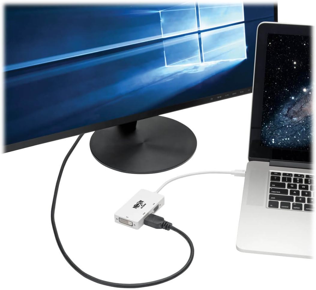 Eaton Tripp Lite Series Keyspan Mini DisplayPort to VGA/DVI/HDMI All-in-One Converter Adapter, Thunderbolt 1/2, 1080p