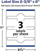 Avery Glossy Clear Wraparound Band Labels, Sure Feed Technology, 2-3/8" x 8"