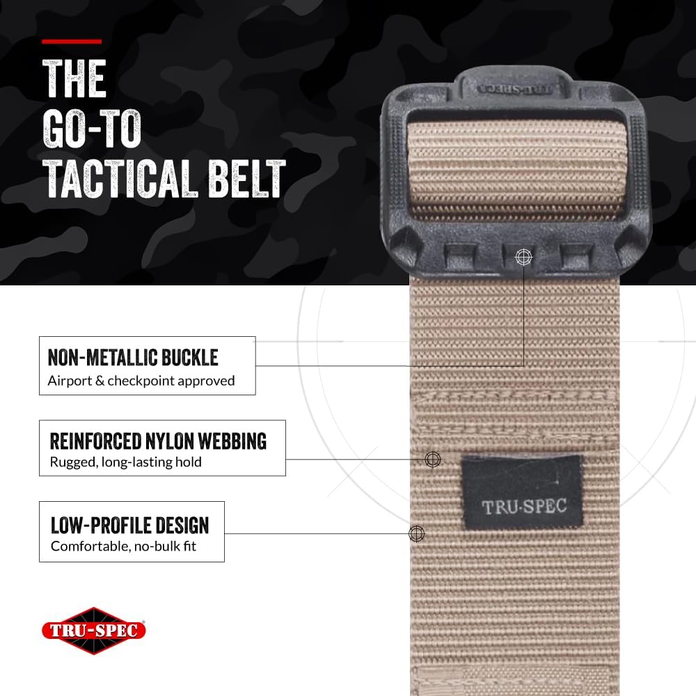 Tru-Spec Security Friendly Tactical Belt with Non-Metallic Buckle