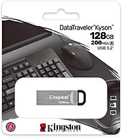 Kingston DataTraveler Kyson 128GB High Performance USB 3.2 Metal Flash Drive | Speeds up to 200MB/s | DTKN/128GB