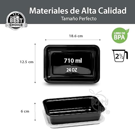 Contenedores para Alimentos Reutilizables de 710 ml (24 oz),