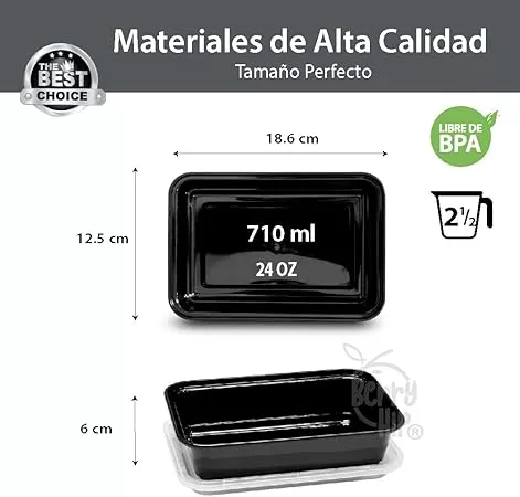 Contenedores para Alimentos Reutilizables de 710 ml (24 oz),