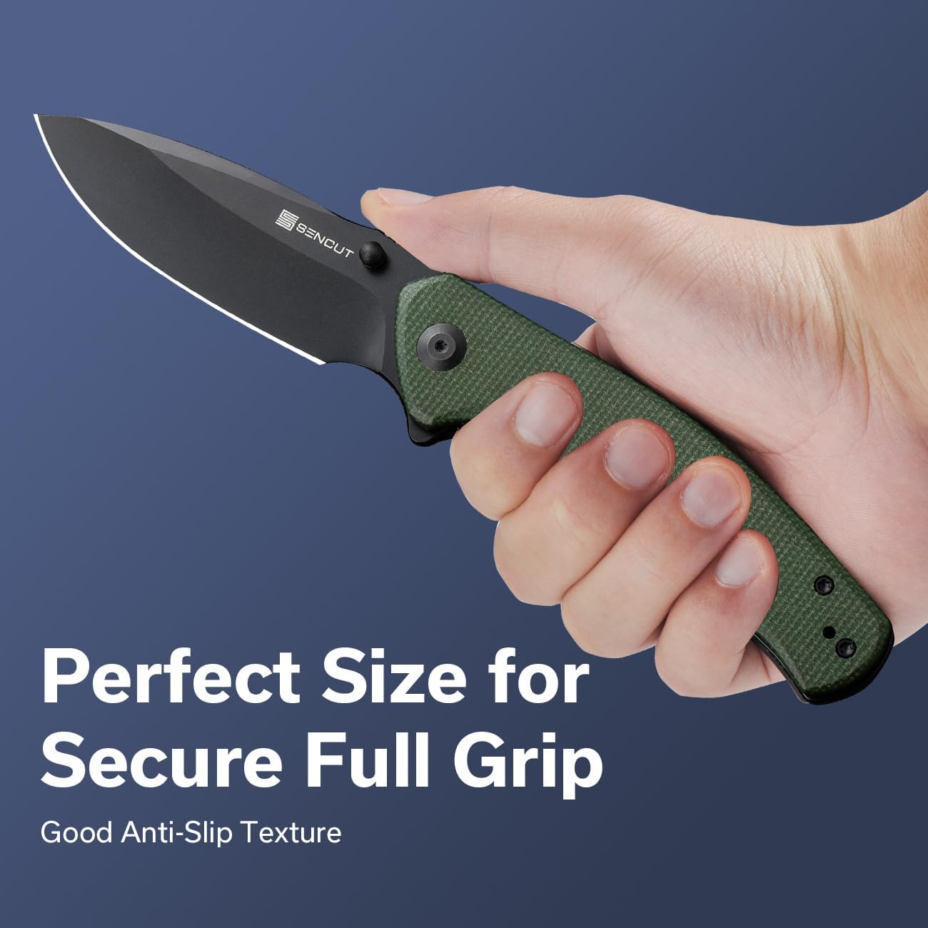 SENCUT Slashkin Folding Pocket Knife, Thumb-Stud & Flipper Opener