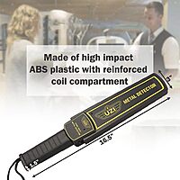 Uzi Handheld Portable Metal Detector Wand for Adults, High Adjustable Sensitivity, Security Scanner, One Switch Operation, Sharp Audible Alarm, Vibrate Mode, Detects Hidden Weapons & Metal Objects