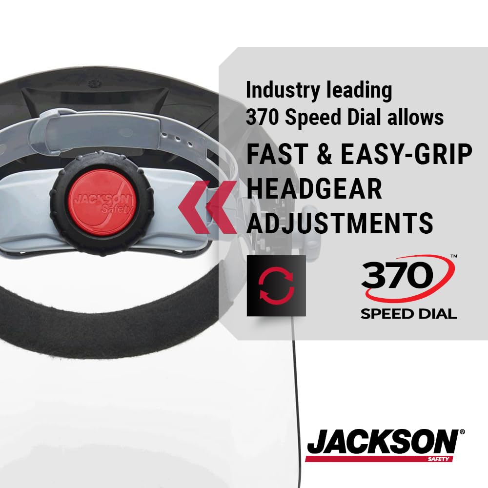 Jackson Safety Lightweight F4XP Premium Face Shield - Mask & Crown with 370 Speed Dial Ratcheting Headgear, ANSI Z87.1