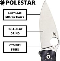 SPYDERCO Value Folding Utility Knife with CTS BD1 Stainless Steel Blade and Gray G-10 Handle, PlainEdge