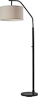 Adesso Simplee Max Floor Lamp, 66inH, Oatmeal Shade/Black Base