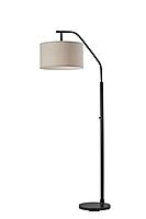 Adesso Simplee Max Floor Lamp, 66inH, Oatmeal Shade/Black Base