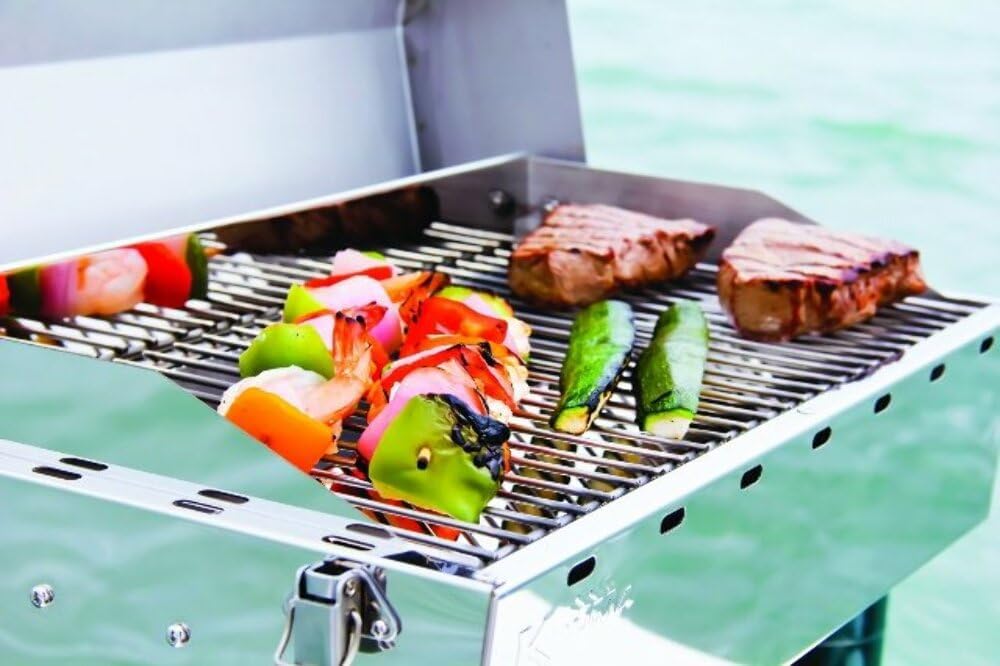 Kuuma Stow and Go Propane Tabletop and Mountable Grill - Stainless Steel Gas Grill with Foldable Legs | Great for Camping