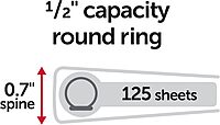 Just Basics Basic Round-Ring View Binder, 1/2" Rings, 61% Recycled, Black