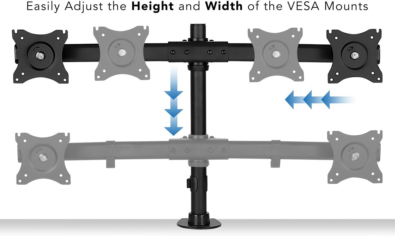 Mount-It! Dual Monitor Mount | Double Monitor Desk Stand Arm | Fits 2 Computer Screens 17 19 20 21 22 24 27 Inch | Two VESA