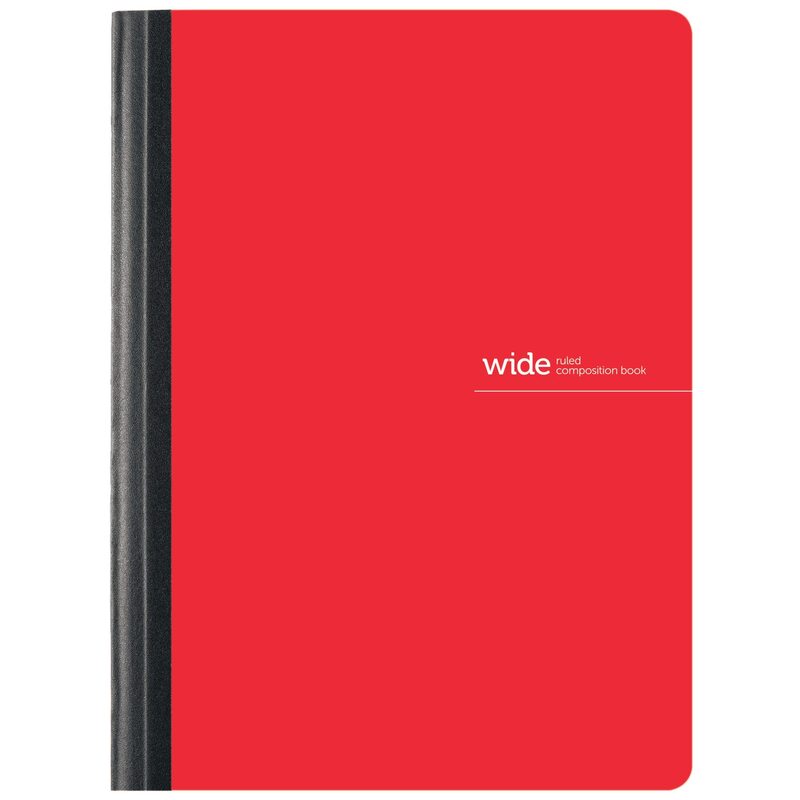 Office Depot® Brand Poly Composition Book, 7 1/2" x 9 3/4", Wide Ruled, 160 Pages (80 Sheets), Red