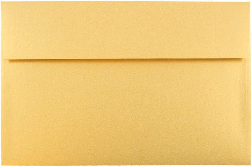 JAM PAPER Metallic Invitation Envelopes - Gold Stardream - 25/Pack