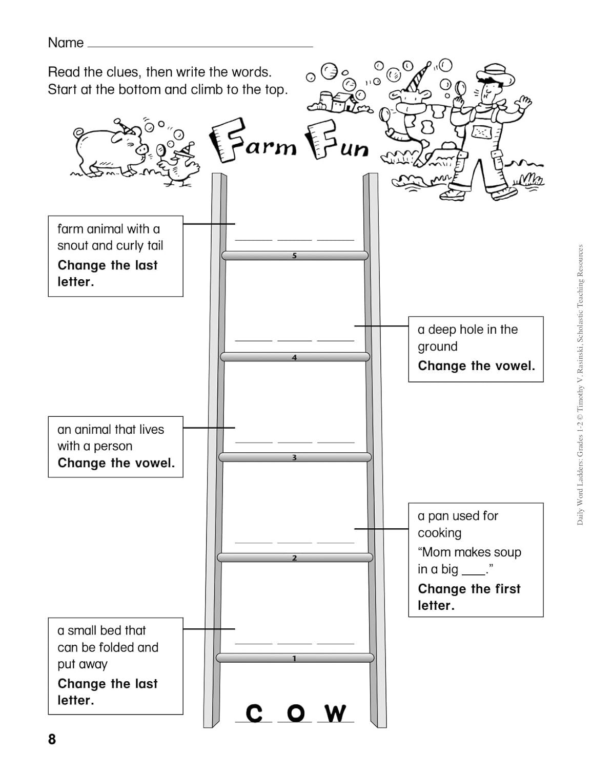 Daily Word Ladders: Grades 1-2: 150+ Reproducible Word Study Lessons That Help Kids Boost Reading, Vocabulary