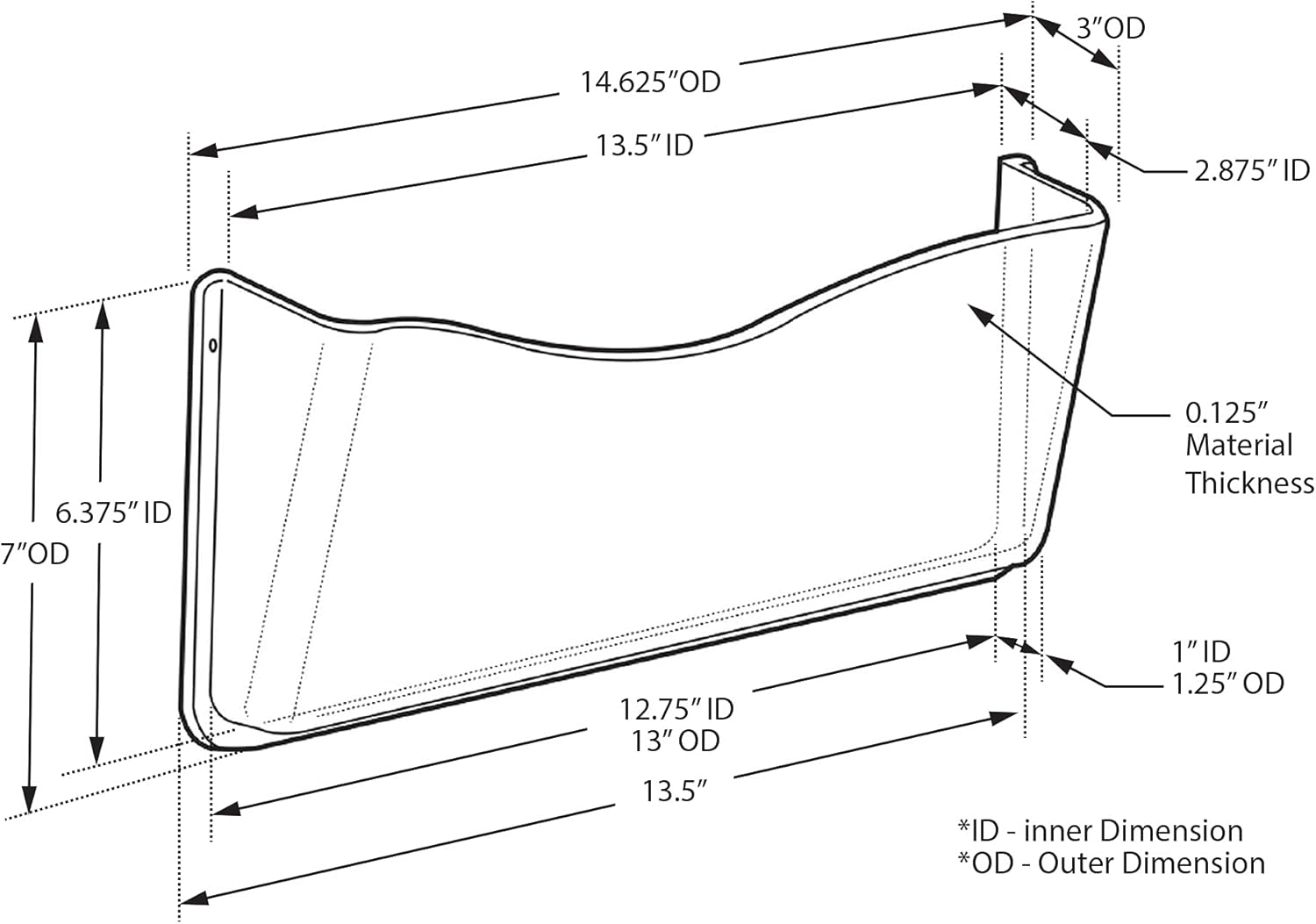 AZAR DISPLAYS Wall Mount File, Brochure & Business Card Holders