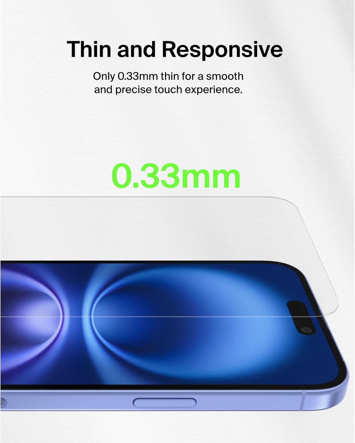 Belkin ScreenForce TemperedGlass Treated Screen Protector for iPhone 16 Plus, 15