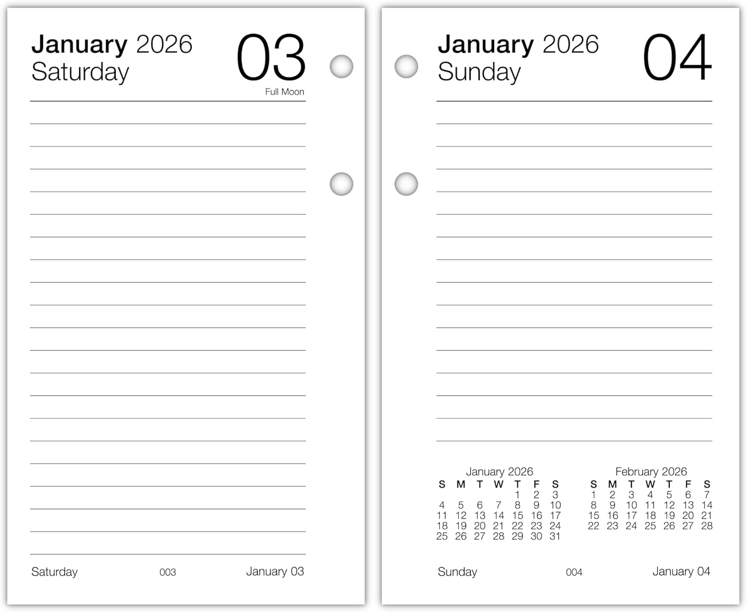 Office Depot Brand Daily Desk Calendar Refill, 3 1/2" x 6", White, January 2026 to December 2026, SP717D5026