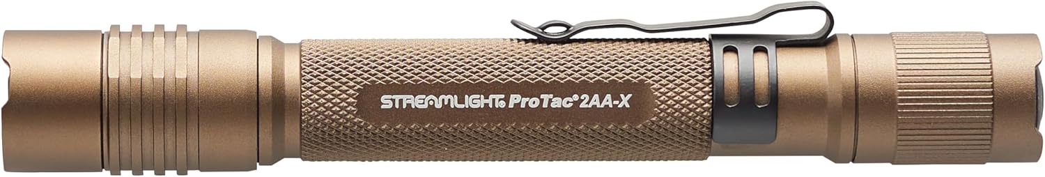 Streamlight 88137 ProTac 2AA-X USB 550-Lumen Multi-Fuel Personal Carry Tactical Flashlight, Coyote