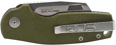 SOG Stout FLK Cleaver Daily Carry Folding Knives | G10 & Steel Handle | CRYO D2 Steel Blade | Short-Blade Frame Lock Folder OD Green/Stonewash