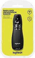 Logitech Wireless Presenter R400, PowerPoint Clicker with Laser Pointer, Wireless Presentation Clicker Remote Red Laser 5 buttons Clicker