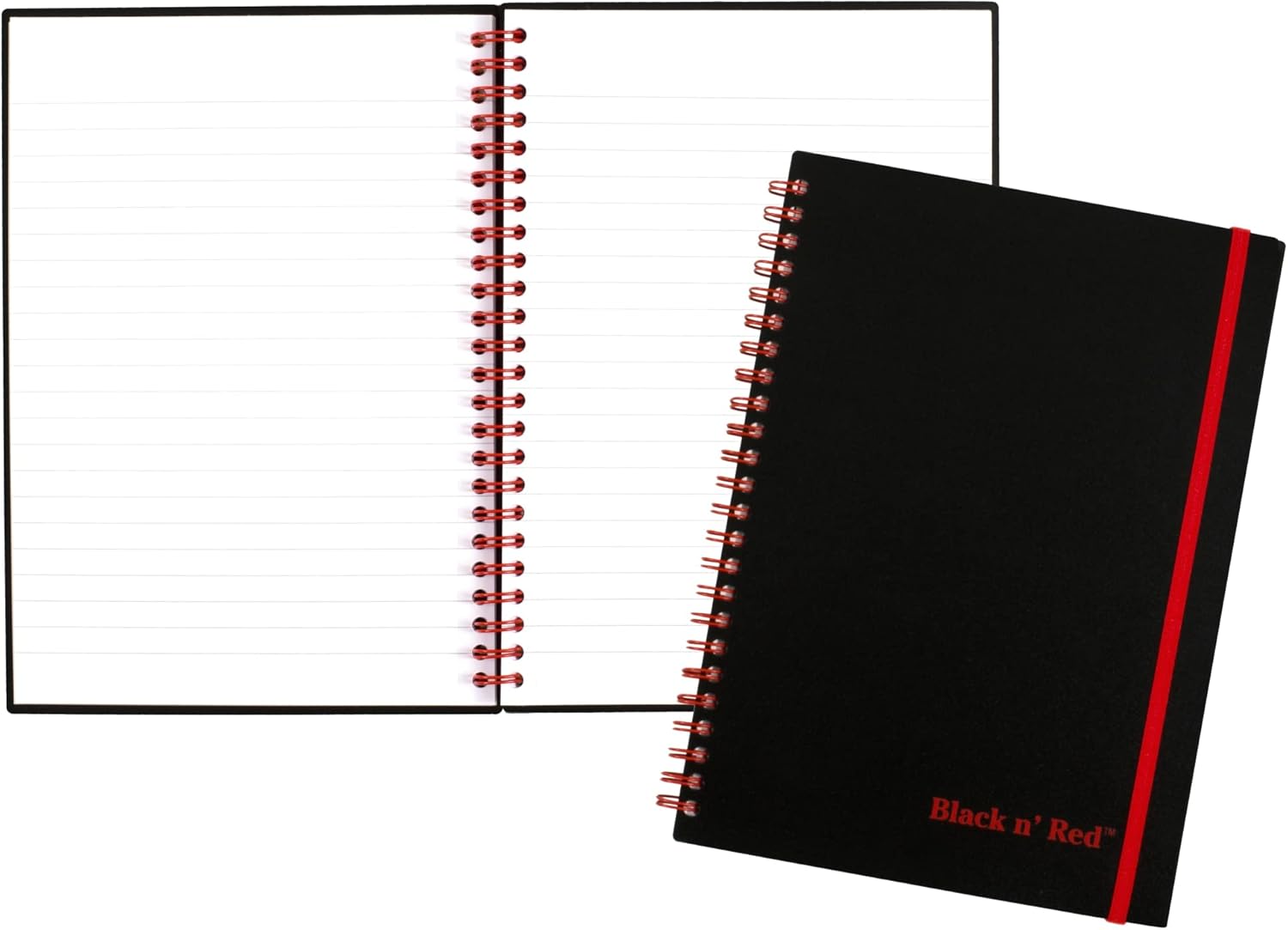 Black n' Red Notebook, Business Journal, Optik Paper, Wirebound, 70 Sheets, Ruled, SCRIBZEE-compatible