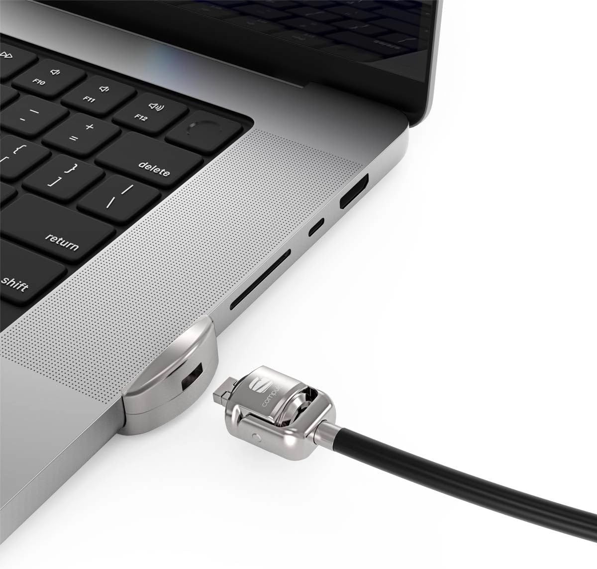 Compulocks Ledge Lock Adapter and keyed Cable Lock for M1, M2, M3, & M4 MacBook Pro 16" Silver